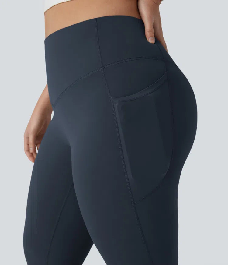 Halara UltraSculpt High Waisted Tummy Control Pocket Shaping Yoga Bootcut Plus Size Leggings
