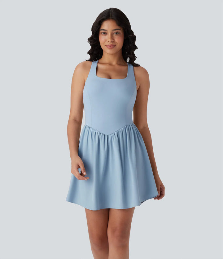 Breezeful Corset 2-in-1 Pocket Mini Quick Dry Flowy Pickleball Active Dress-Longer Legnth