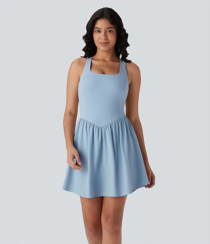 Breezeful Corset 2-in-1 Pocket Mini Quick Dry Flowy Pickleball Active Dress-Longer Legnth