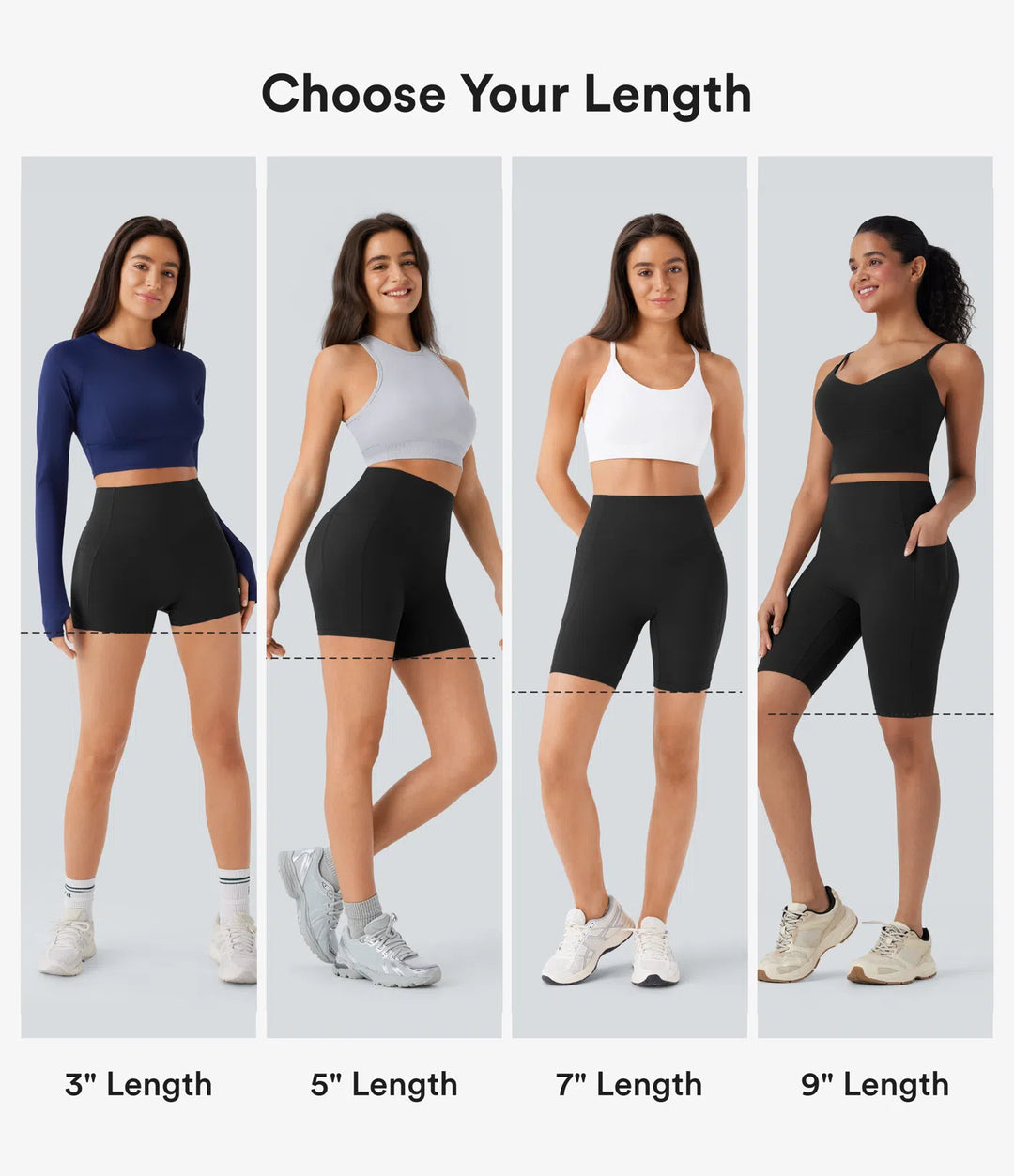 Halara UltraSculpt High Waisted Scrunch Butt Lifting Tummy Control Side Pocket Shaping Workout Biker Shorts 9&