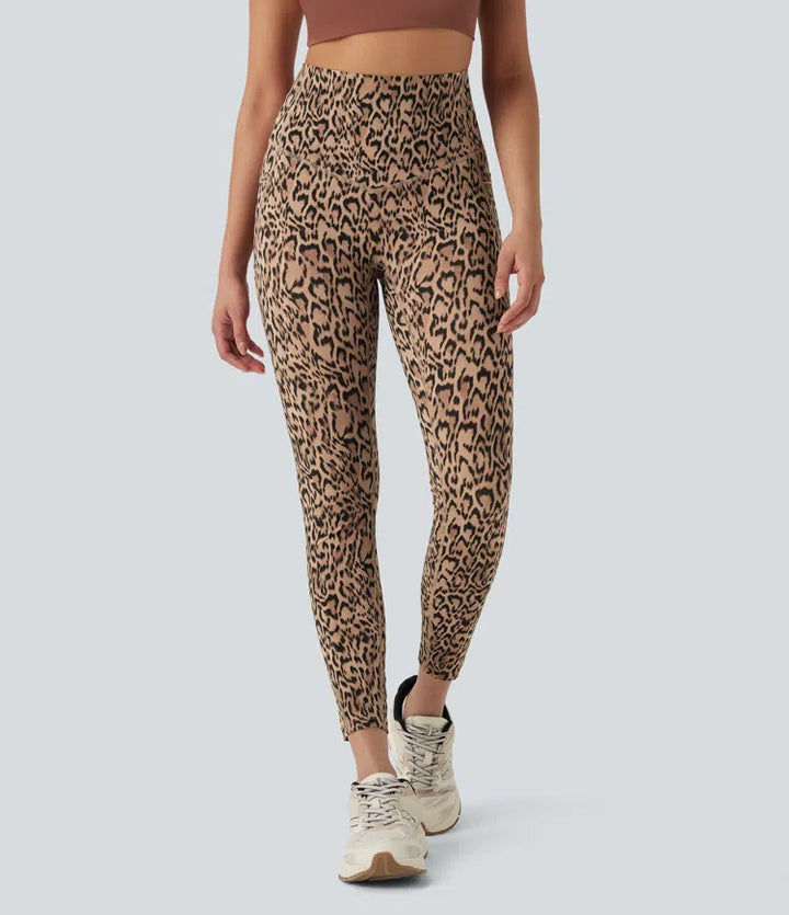 Halara UltraSculpt Leopard Print High Waisted Tummy Control Yoga Leggings with Pockets