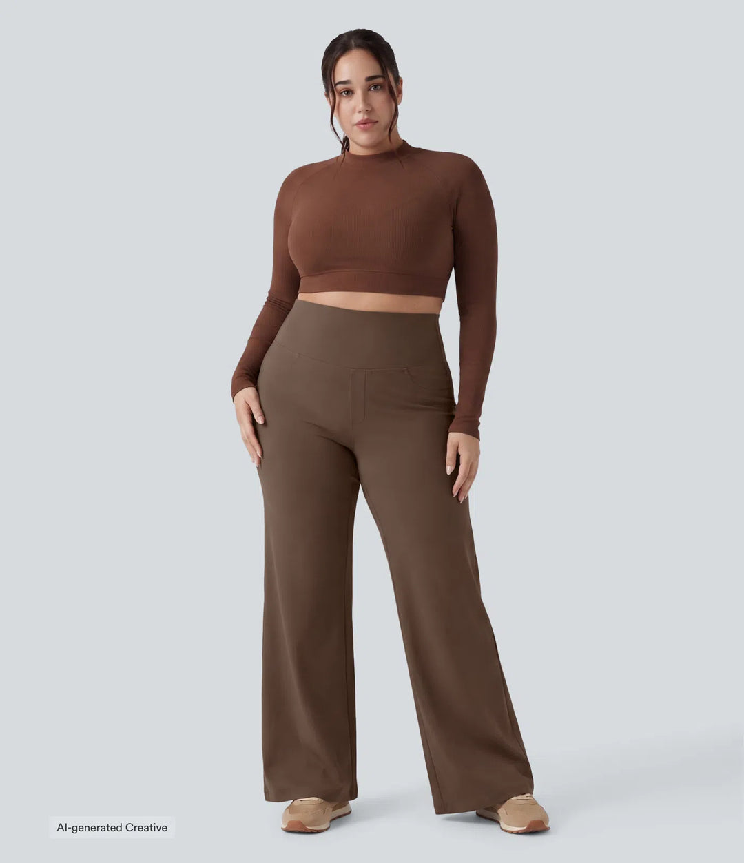 Plus Size DayStretch High Waisted Tummy Control Wide Leg Baggy Yoga Pants with Pockets