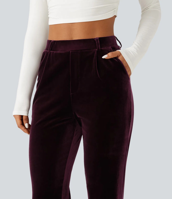 Halara Flex High Waisted Velvet Work Pants with Pockets