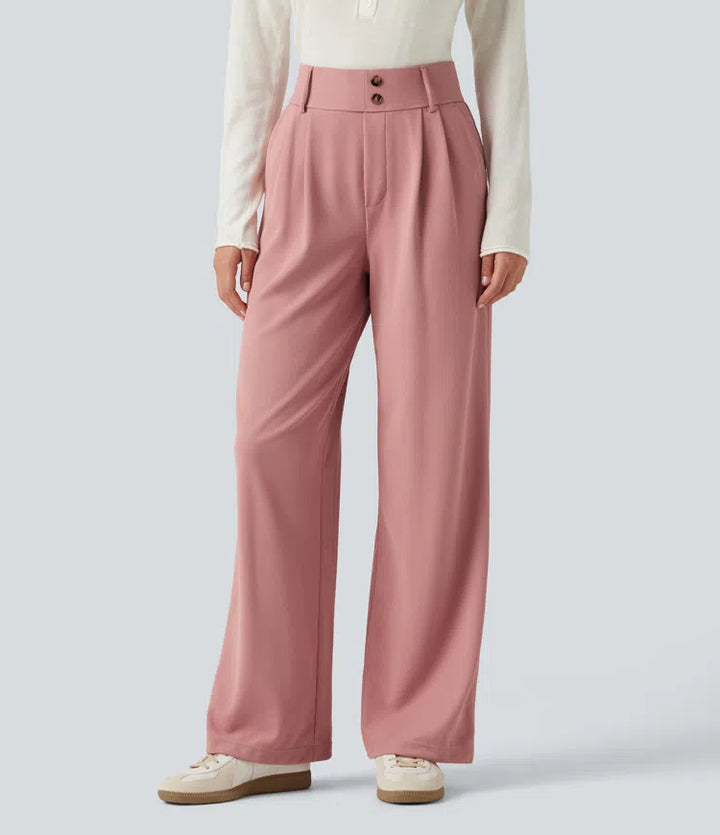 Halara Flex High Waisted Straight Leg Waffle Work Pants with Pockets
