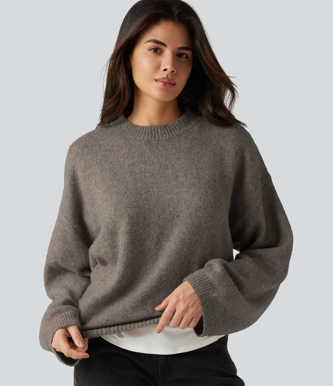 Stand Collar Long Sleeve Work Sweater