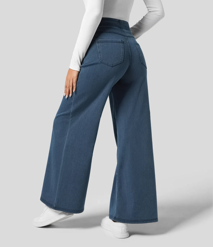 Halara Flex High Waisted Pockets Wide Leg Loose Work Jeans