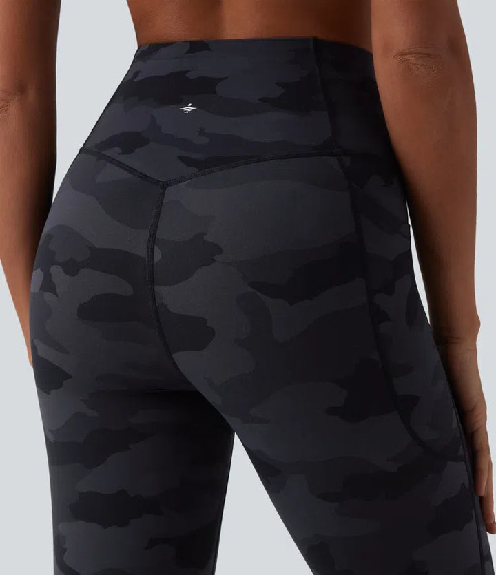 Halara UltraSculpt Camo Print High Waisted Tummy Control Running Leggings with Pockets