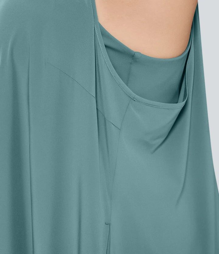Breezeful RacerPocket High Low Flowy Midi Quick Dry Casual Plus Size Dress