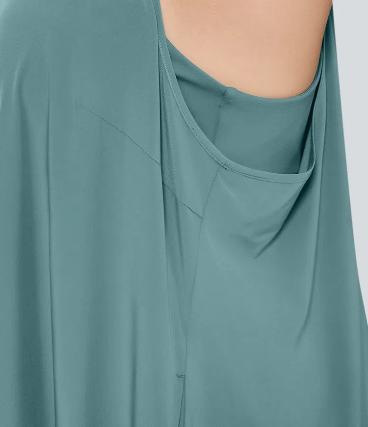 Breezeful RacerPocket High Low Flowy Midi Quick Dry Casual Plus Size Dress