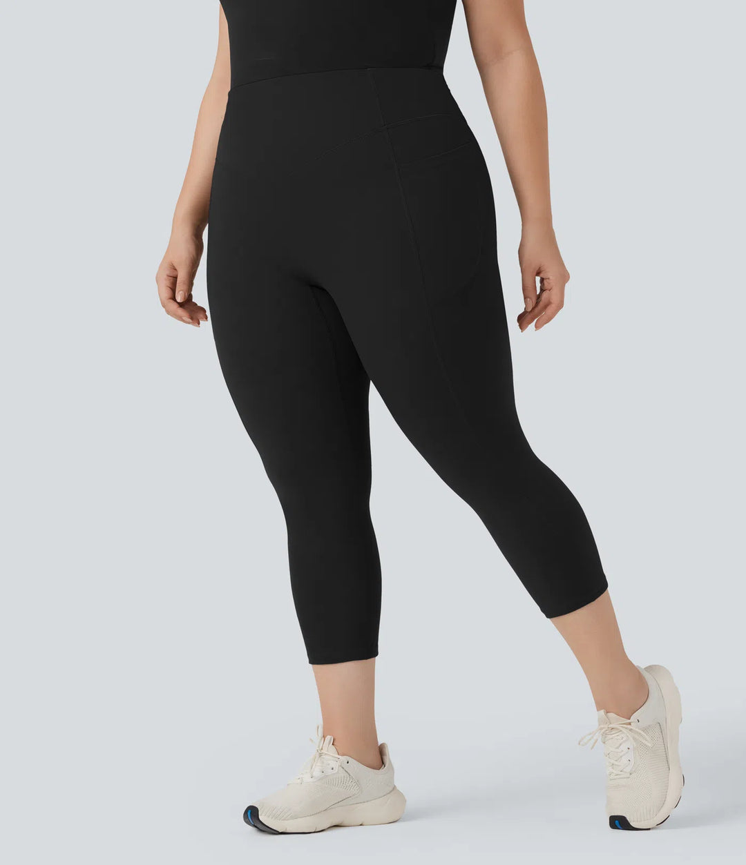 Plus Size Halara UltraSculpt High Waisted Scrunch Butt Lifting Tummy Control Capri Training Leggings with Pockets