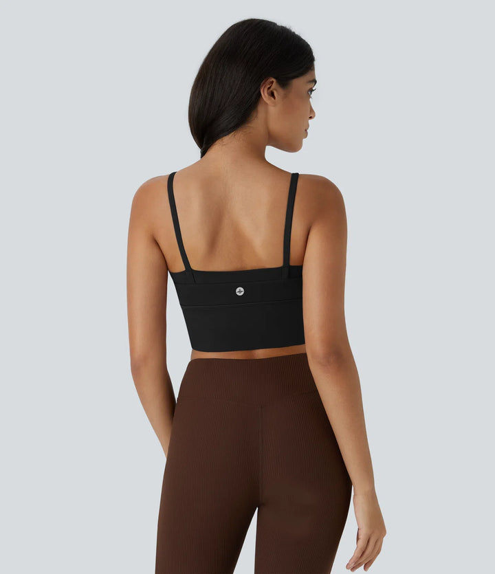 SoftlyZero Low Support V Neck Yoga Sports Bra-A-D Cups