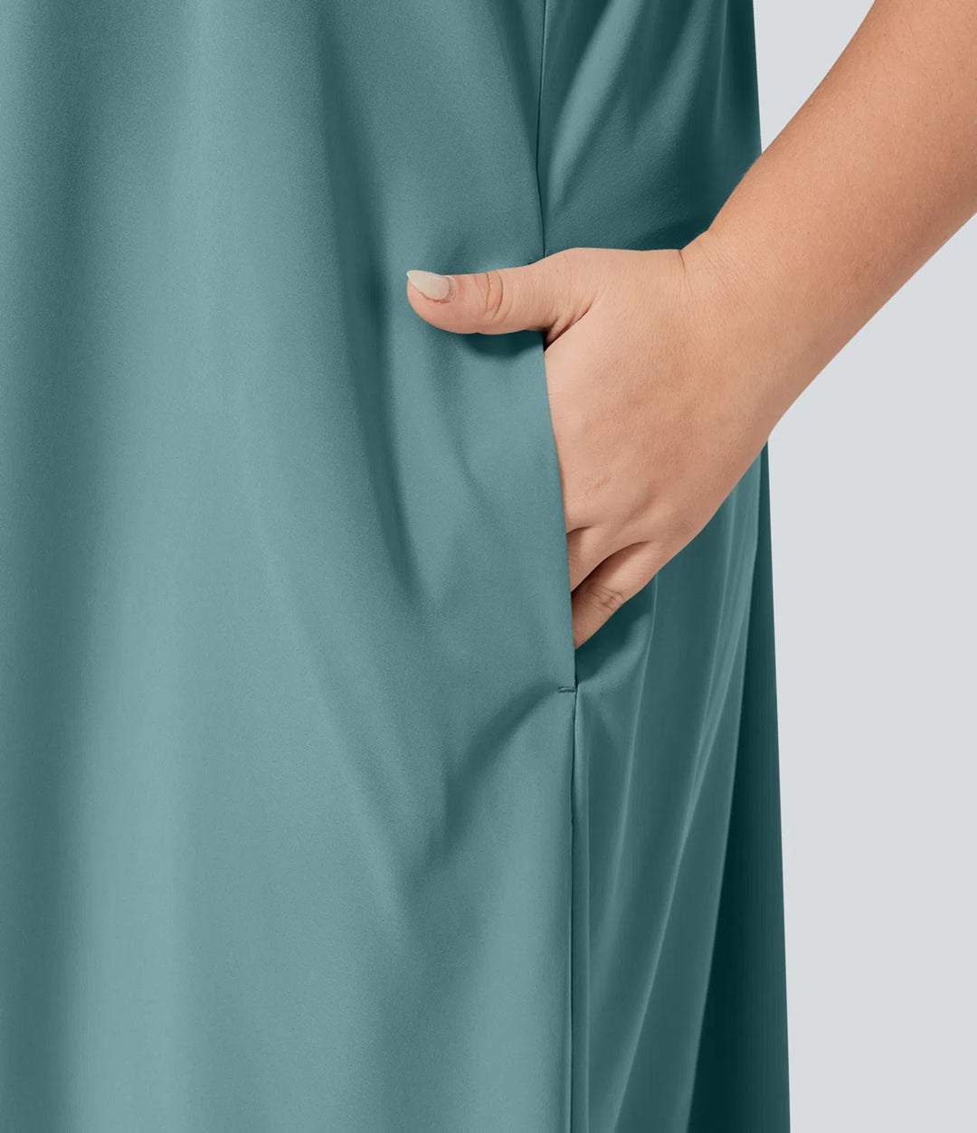Breezeful RacerPocket High Low Flowy Midi Quick Dry Casual Plus Size Dress
