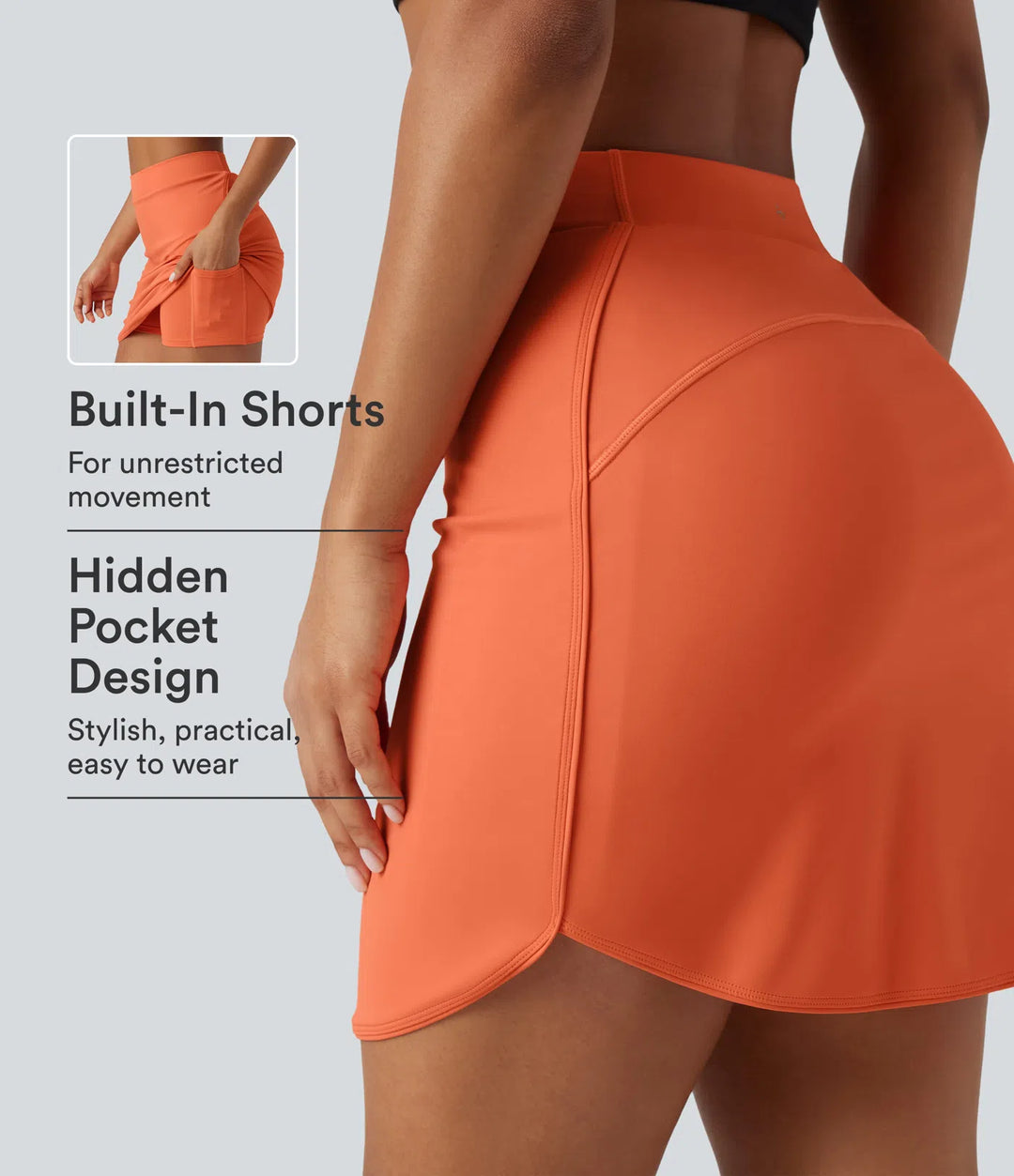 SoftlyZero Airy HIgh Waisted 2-in-1 InstantCool Mini Golf Skirt with Pockets