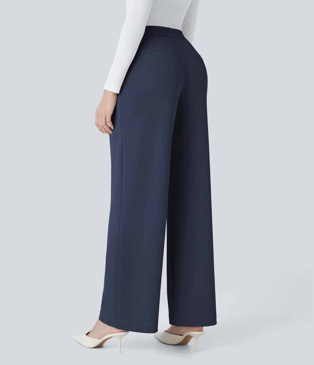 Halara Flex High Waisted Pocket Straight Leg Crepe Work Pants