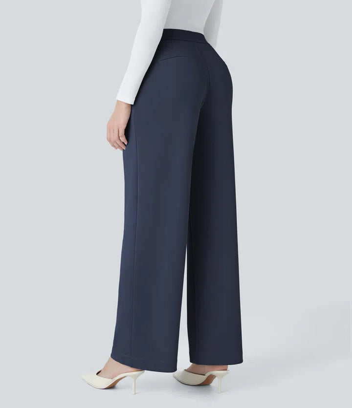 Halara Flex High Waisted Pocket Straight Leg Crepe Work Pants