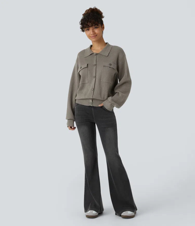 Pocket Long Sleeve Casual Sweater