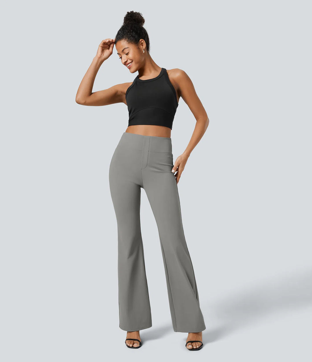 Halara Flex High Waisted Back Side Pocket Slight Flare Work Pants