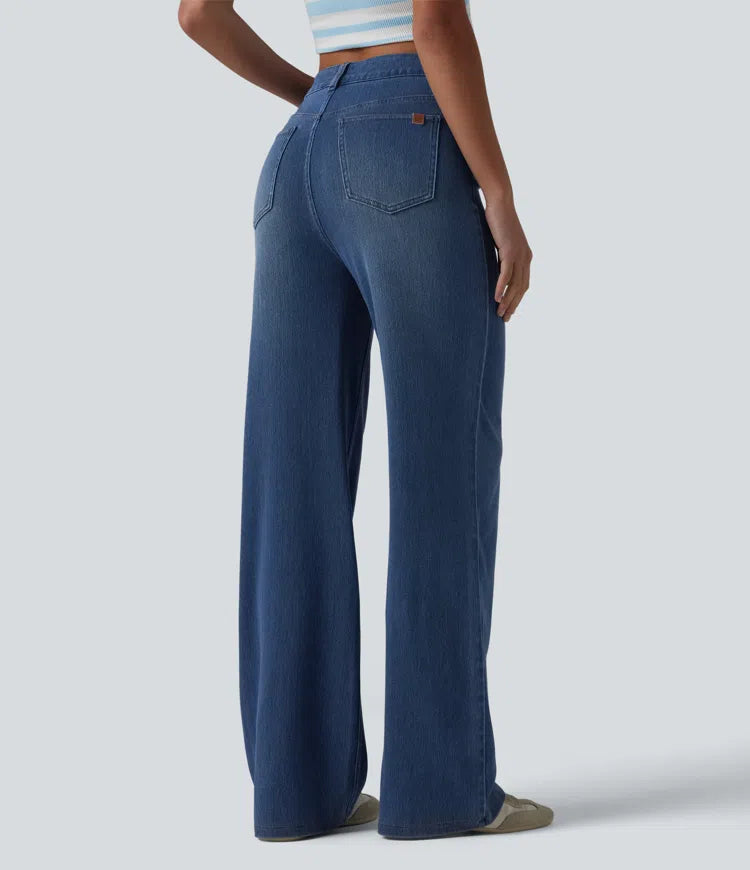 Halara Flex High Waisted Sculpted Lift Design Straight Leg Casual Jeans with Pockets