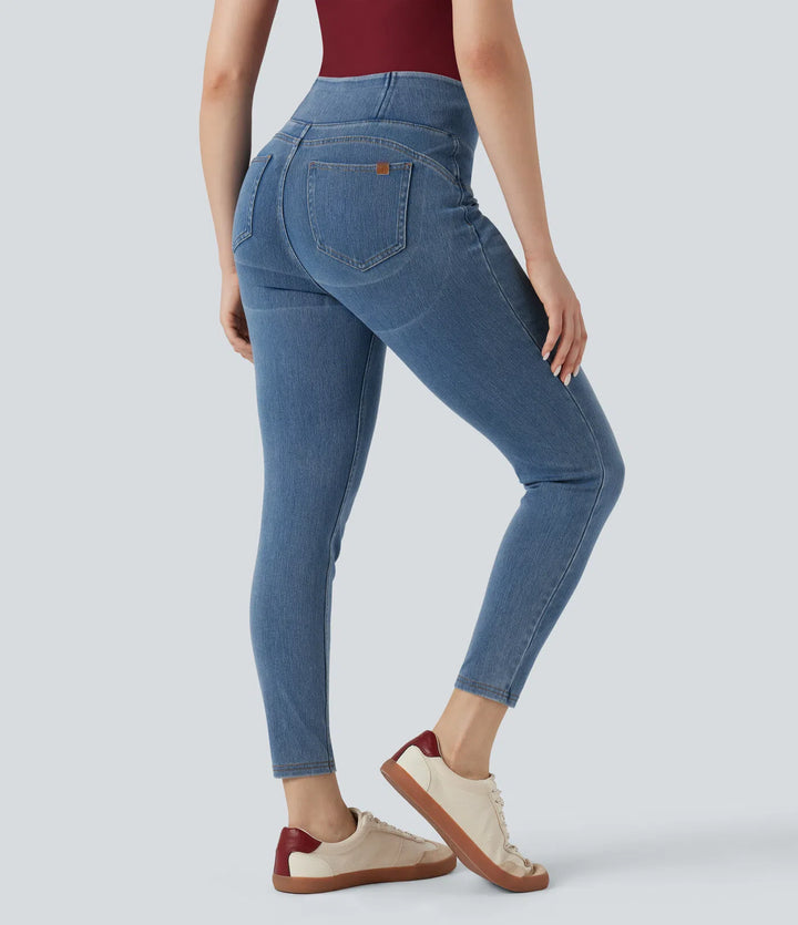 Halara Flex High-waisted Butt-lifting Tummy Control Skinny Denim Casual 7/8 Leggings with Pockets