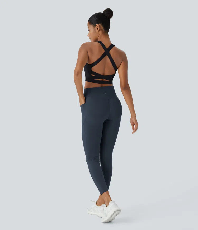 Halara UltraSculpt High Waisted Scrunch Butt Lifting Tummy Control Pocket Shaping Training Leggings
