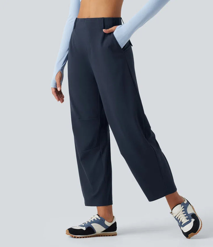 DayStretch High Waisted Barrel Leg Dance Pants with Pockets