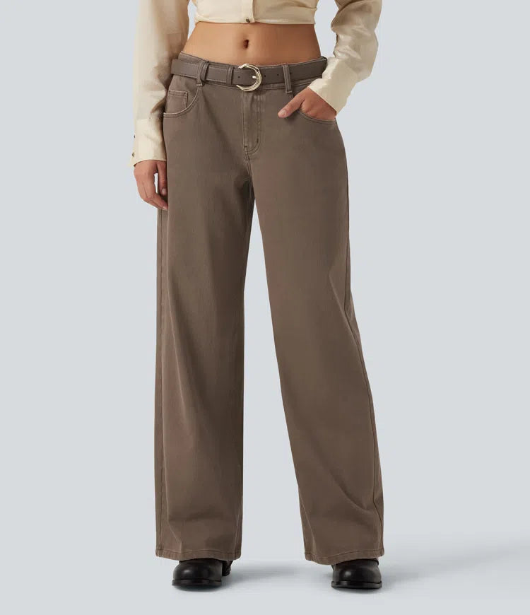 Halara Flex Low Rise Wide Leg Casual Jeans with Pockets