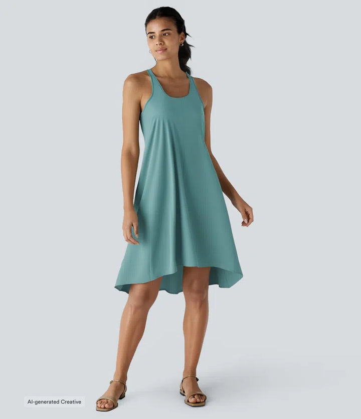 Breezeful RacerPocket High Low Flowy Midi Quick Dry Casual Dress