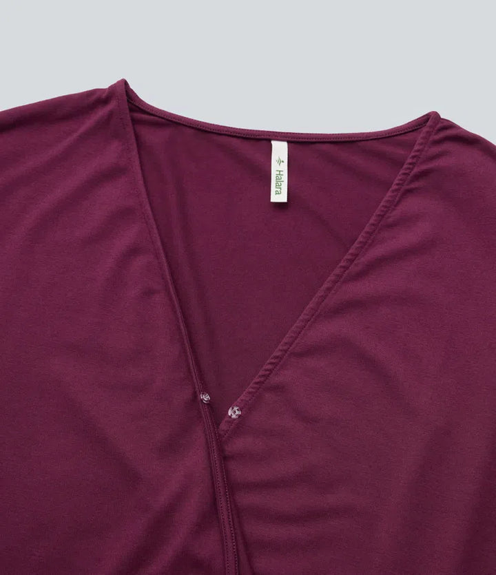 V Neck Crossover Long Sleeve Work Blouse