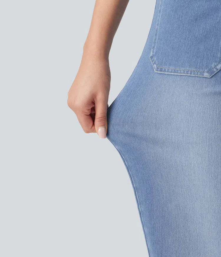 Halara Flex High Waisted Straight Leg Casual Jeans with Pockets