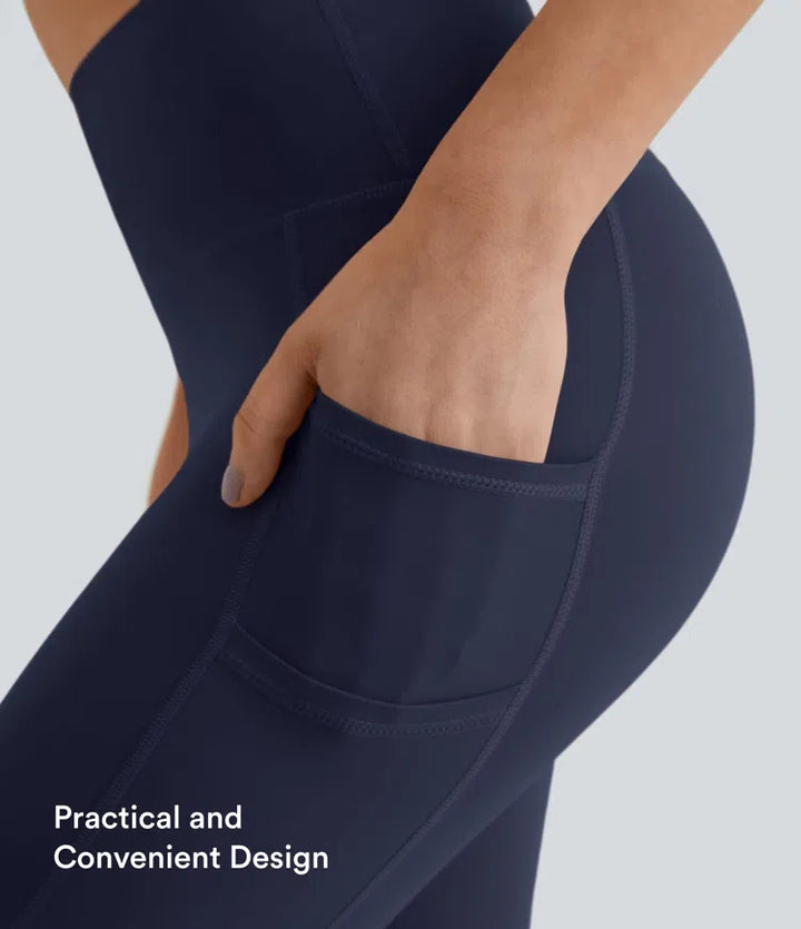 SoftlyZero High Waisted Double Pockets Plain Leggings