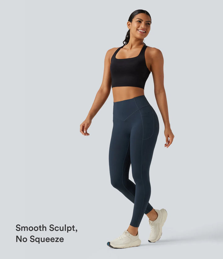 Halara UltraSculpt High Waisted Scrunch Butt Lifting Tummy Control Shaping Training Leggings with Pockets
