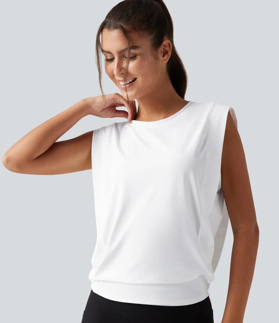 Round Neck Sleeveless InstantCool Work Sports Top-UPF50+