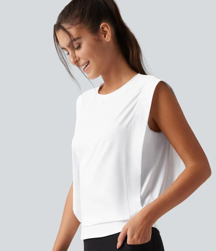 Round Neck Sleeveless InstantCool Work Sports Top-UPF50+