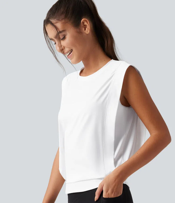 Round Neck Sleeveless InstantCool Work Sports Top-UPF50+