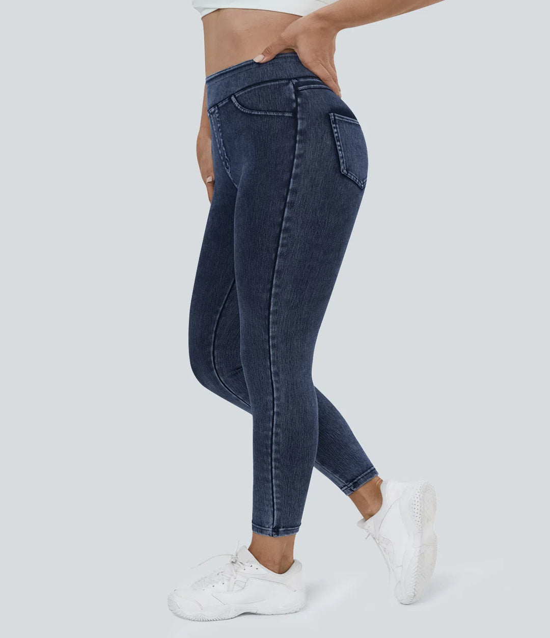 Halara Flex High Waisted Pocket Denim Plus Size Casual Leggings