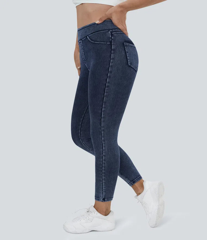 Halara Flex High Waisted Pocket Denim Plus Size Casual Leggings