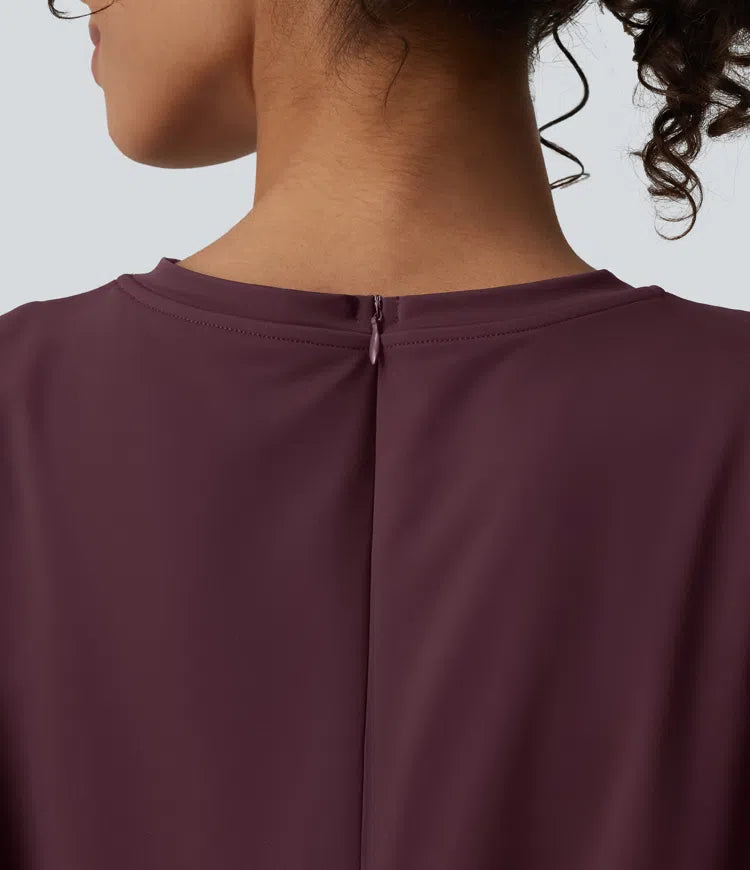 Round Neck Sleeveless Tie-front Cool Touch Casual Romper with Pockets-Easy Peezy-UPF50+