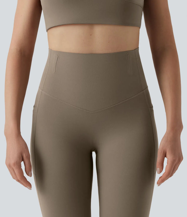 Halara UltraSculpt High Waisted Anti-Roll Tummy Control Shaping Workout Leggings with Pockets