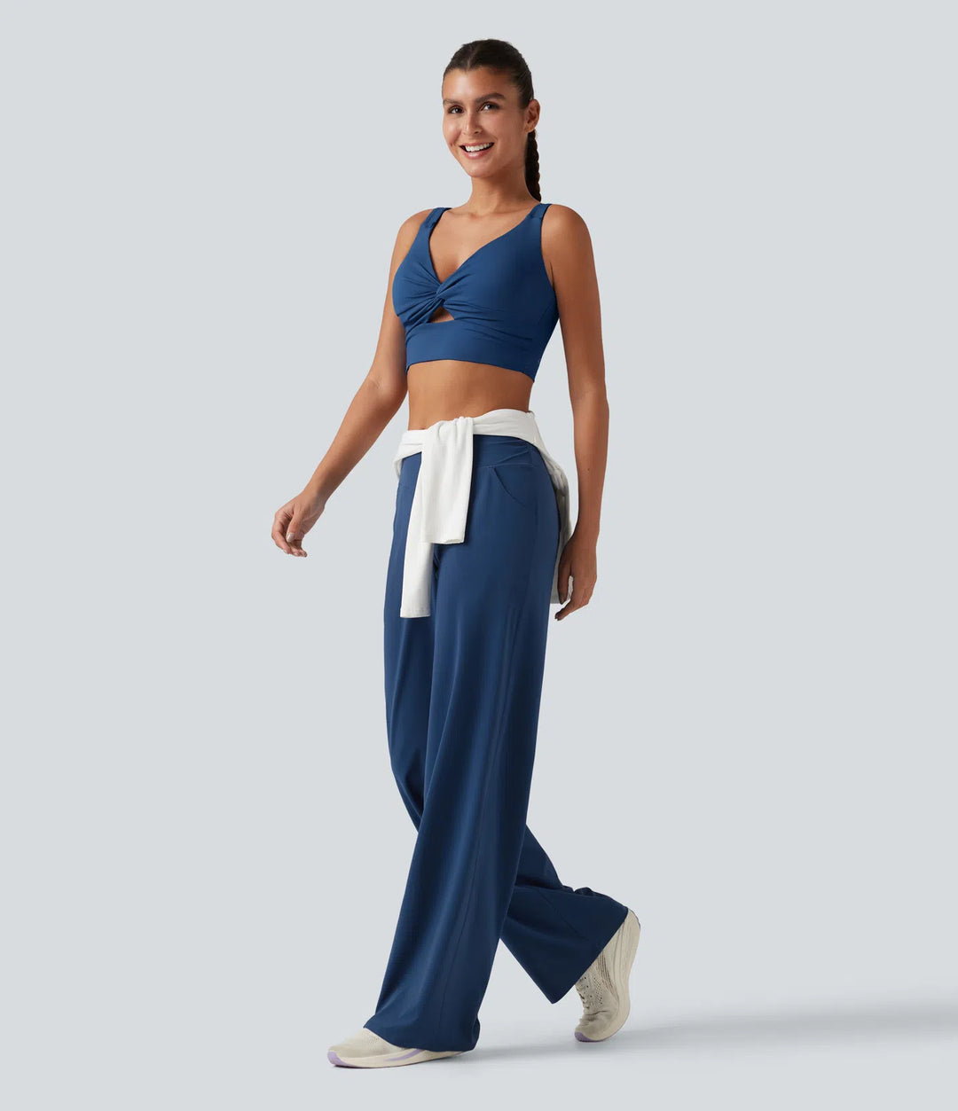 Halara UltraSculpt High Waisted Crossover Straight Leg Yoga Pants with Pockets