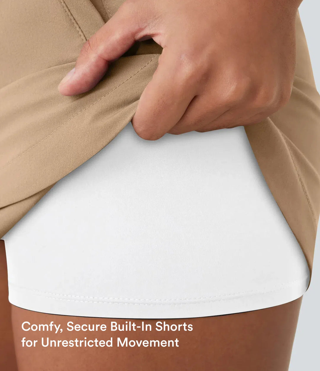 High Waisted Drawstring Pocket 2-in-1 Curved Hem Mini Golf Skirt