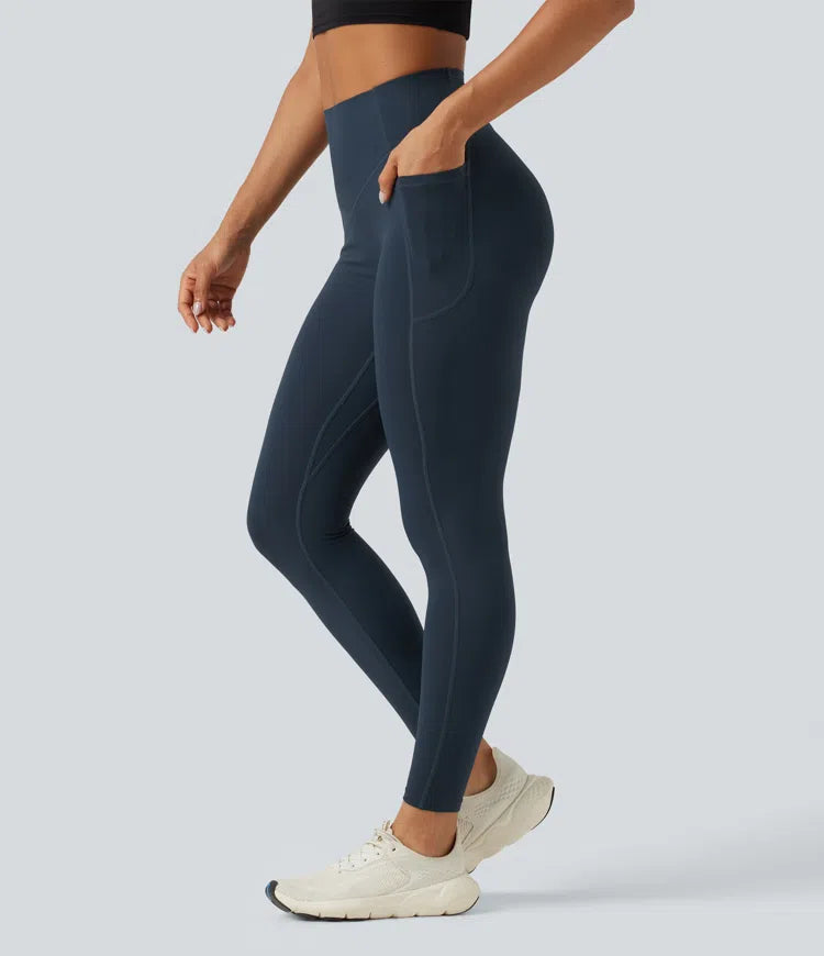 Halara UltraSculpt High Waisted Scrunch Butt Lifting Tummy Control Shaping Training Leggings with Pockets