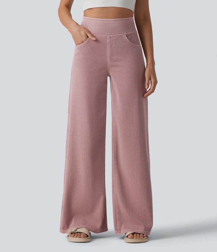 Halara Flex High Waisted Wide Leg Colorful Casual Jeans with Pockets
