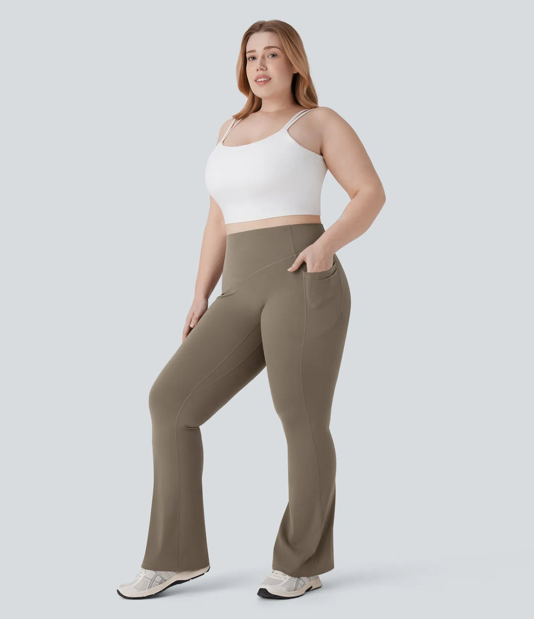 Halara UltraSculpt High Waisted Scrunch Butt Lifting Tummy Control Pocket Shaping Yoga Bootcut Plus Size Leggings