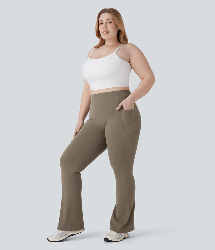 Halara UltraSculpt High Waisted Scrunch Butt Lifting Tummy Control Pocket Shaping Yoga Bootcut Plus Size Leggings