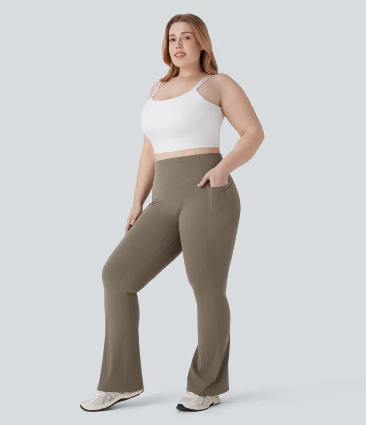 Halara UltraSculpt High Waisted Scrunch Butt Lifting Tummy Control Pocket Shaping Yoga Bootcut Plus Size Leggings