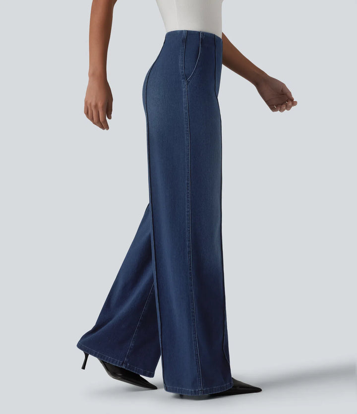 Halara Flex High Waisted Wide Leg Work Jeans with Pockets