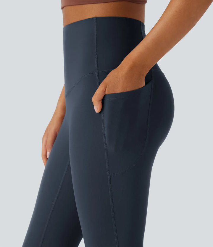 Halara UltraSculpt High Waisted Tummy Control Pocket Shaping Yoga Bootcut Leggings