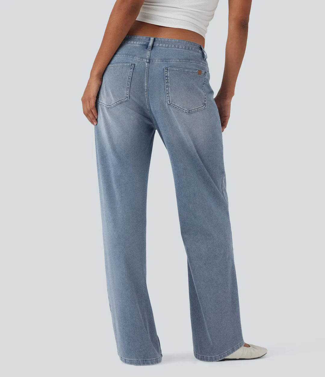 Halara Flex Mid Rise Straight Leg Casual Jeans with Pockets