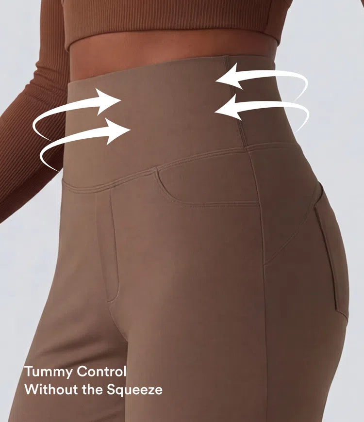 DayStretch High Waisted Tummy Control Wide Leg Baggy Yoga Pants with Pockets