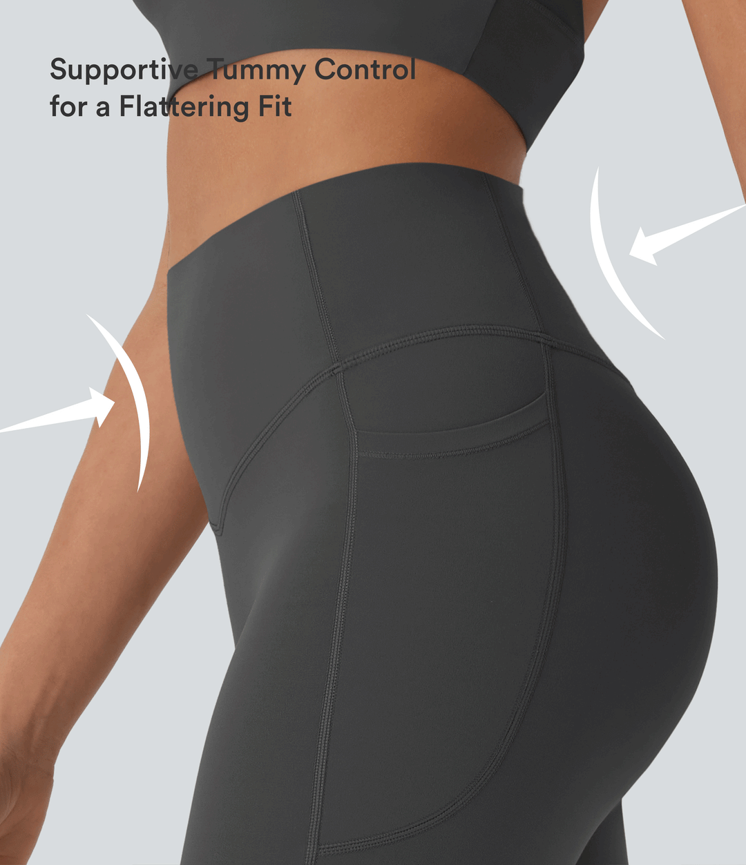 Halara UltraSculpt High Waisted Tummy Control Pocket Shaping Training Biker Shorts 9&